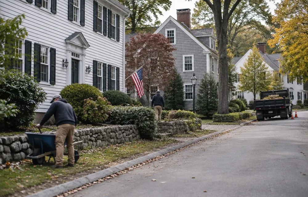 Residential street in Andover, Massachusetts