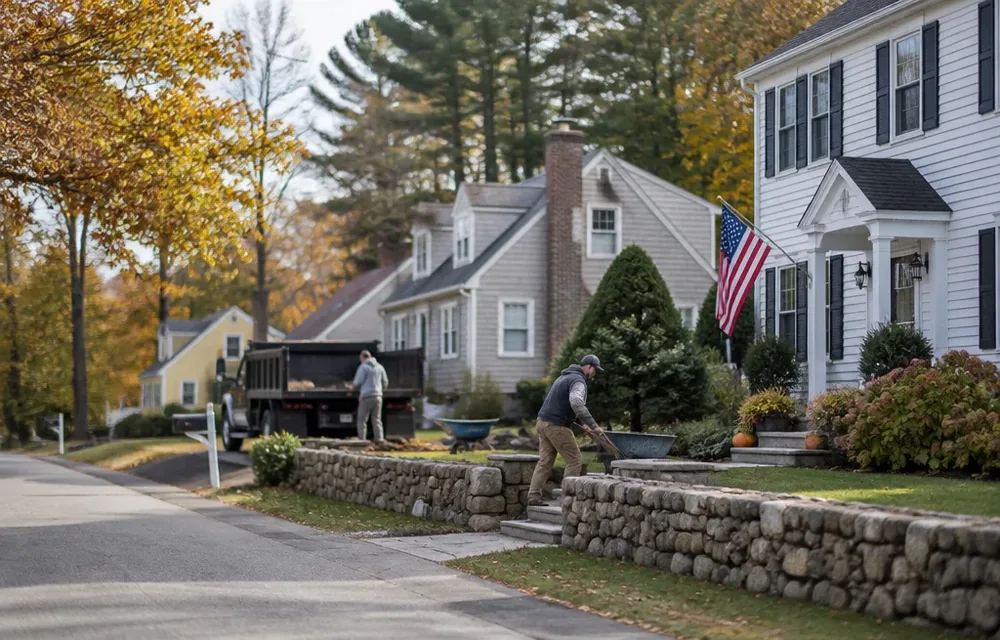 Residential street in Billerica, Massachusetts