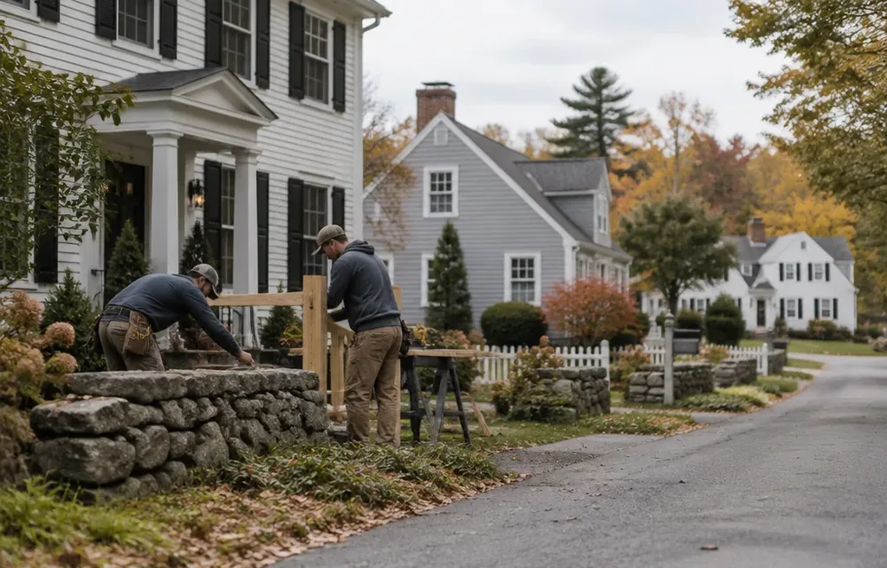 Residential street in Littleton, Massachusetts