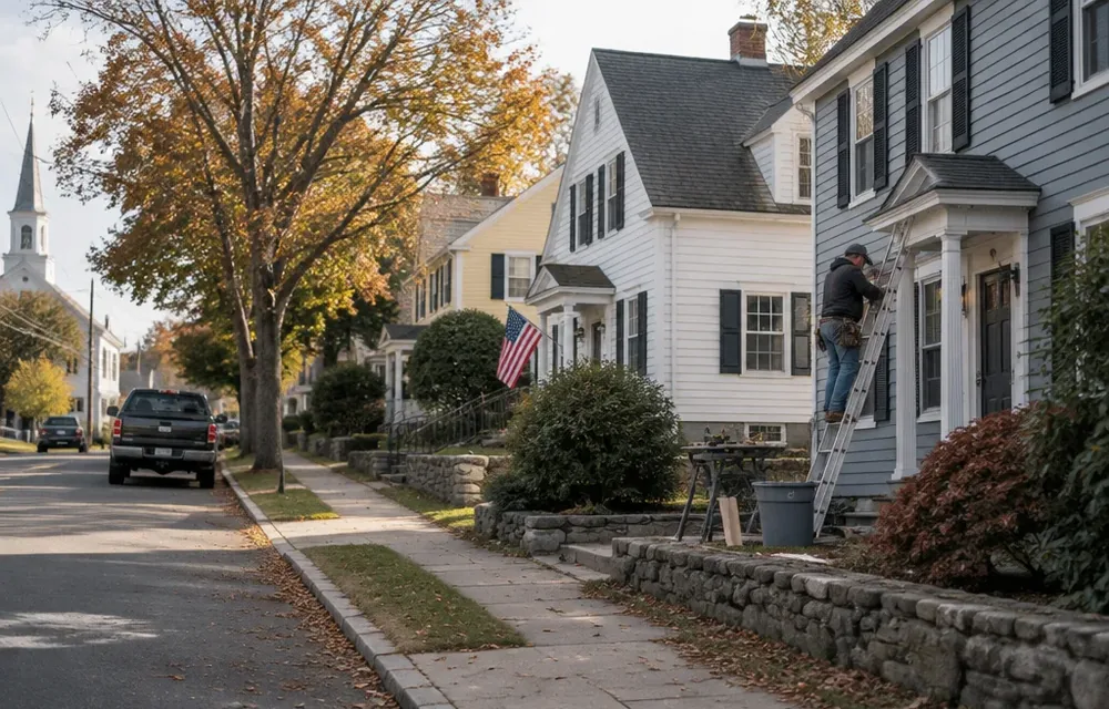 Residential street in Methuen, Massachusetts