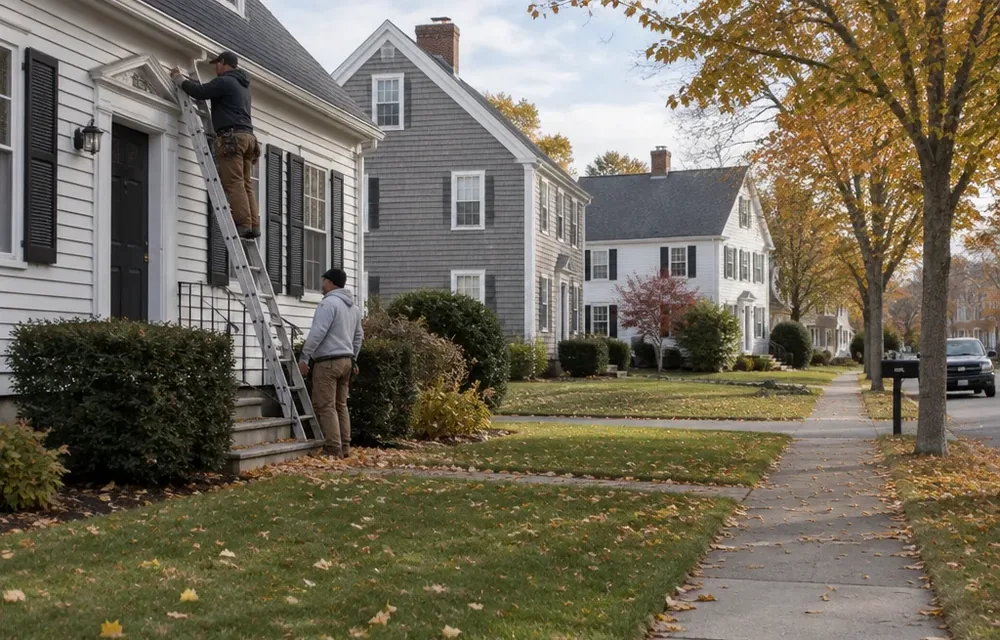 Residential street in Nashua, Massachusetts